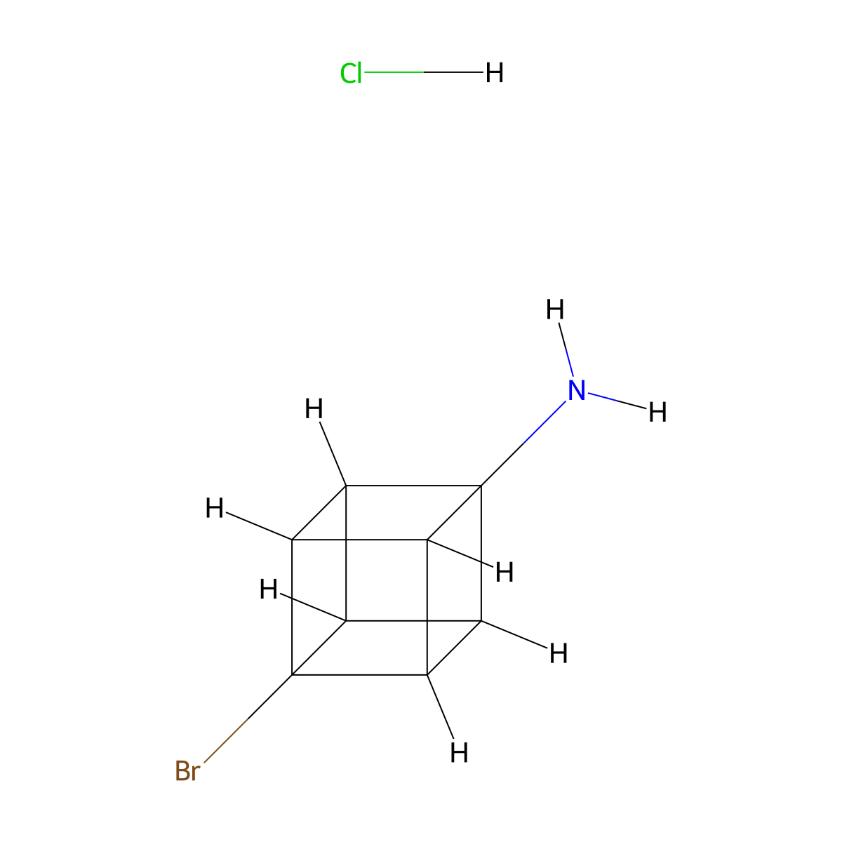 8-Bromocuban-1-amine hydrochloride molecular structure, CAS 37794-43-7