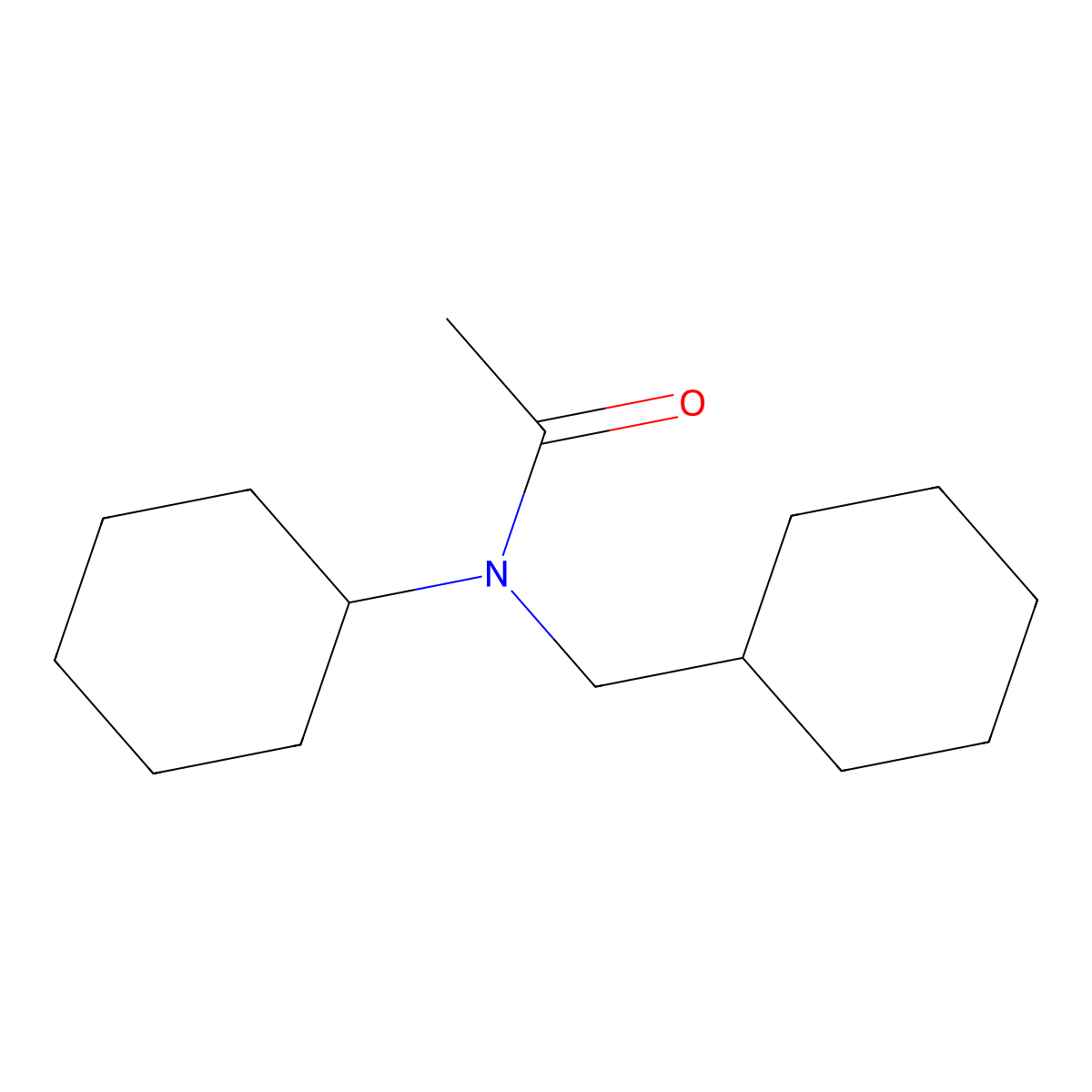 N-Cyclohexyl-N-(cyclohexylmethyl)acetamide molecular structure, CAS 37794-87-9