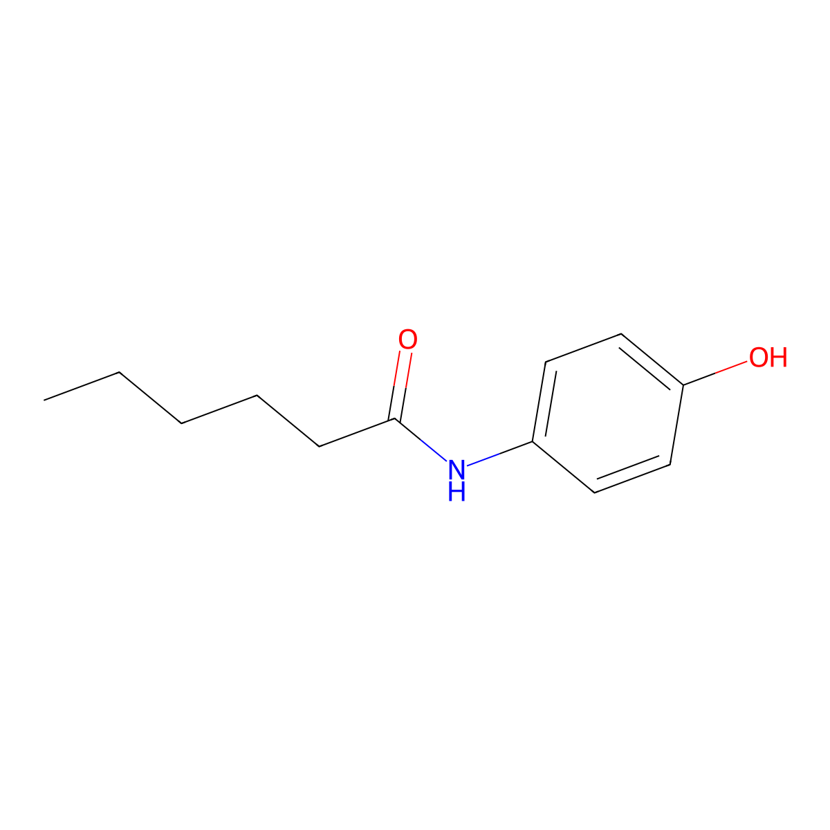 N-(4-hydroxyphenyl)hexanamide molecular structure, CAS 37795-91-8