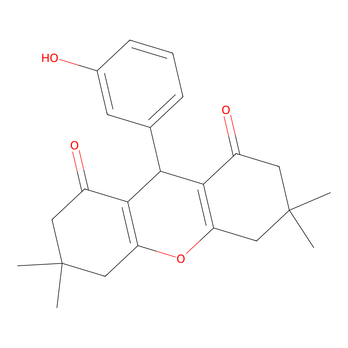 9-(3-hydroxyphenyl)-3,3,6,6-tetramethyl-3,4,5,6,7,9-hexahydro-1H-xanthene-1,8(2H)-dione molecular structure, CAS 37797-13-0