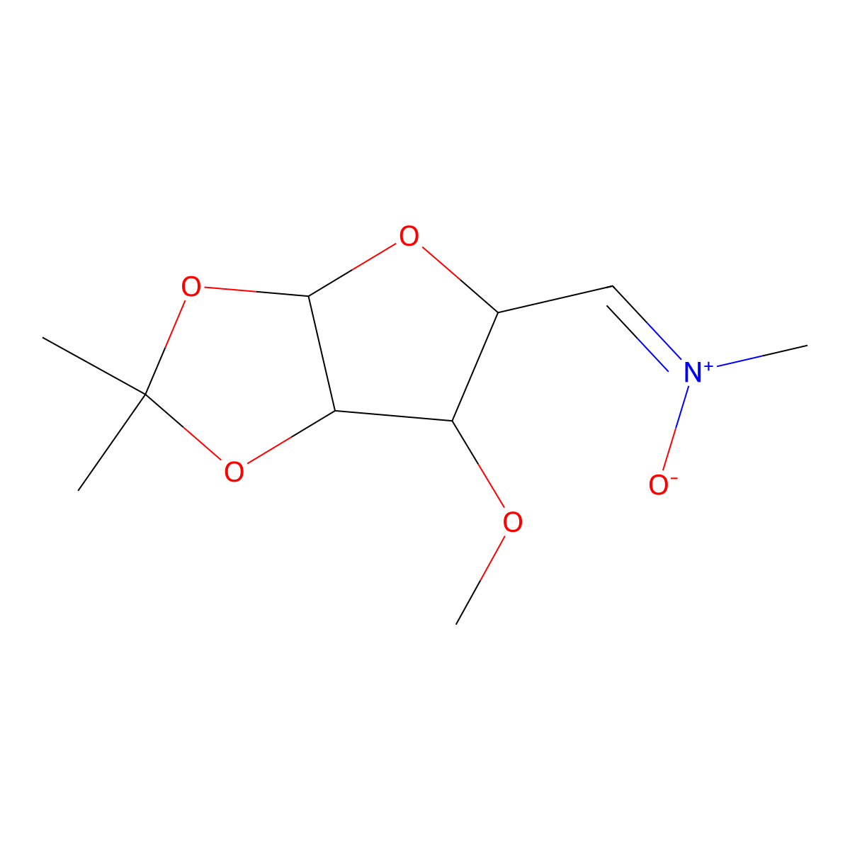 1-(6-methoxy-2,2-dimethyl-3a,5,6,6a-tetrahydrofuro[2,3-d][1,3]dioxol-5-yl)-N-methylmethanimine oxide molecular structure, CAS 37797-42-5
