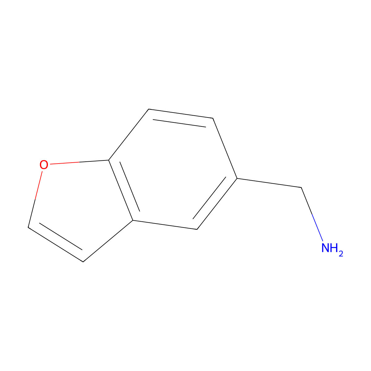 1-Benzofuran-5-ylmethylamine molecular structure, CAS 37798-08-6