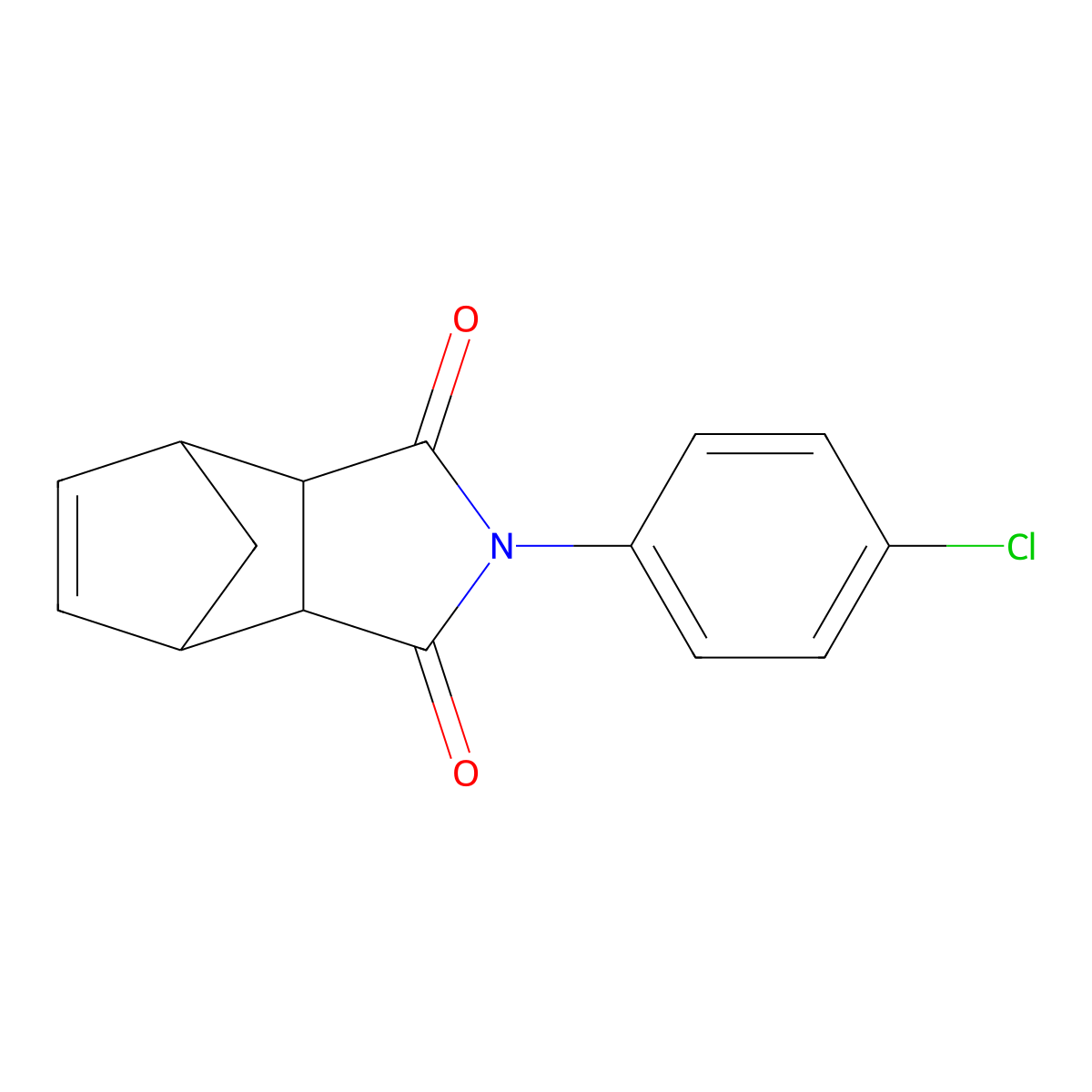 2-(4-Chlorophenyl)-3a,4,7,7a-tetrahydro-4,7-methano-1H-isoindole-1,3(2H)-dione molecular structure, CAS 37799-01-2