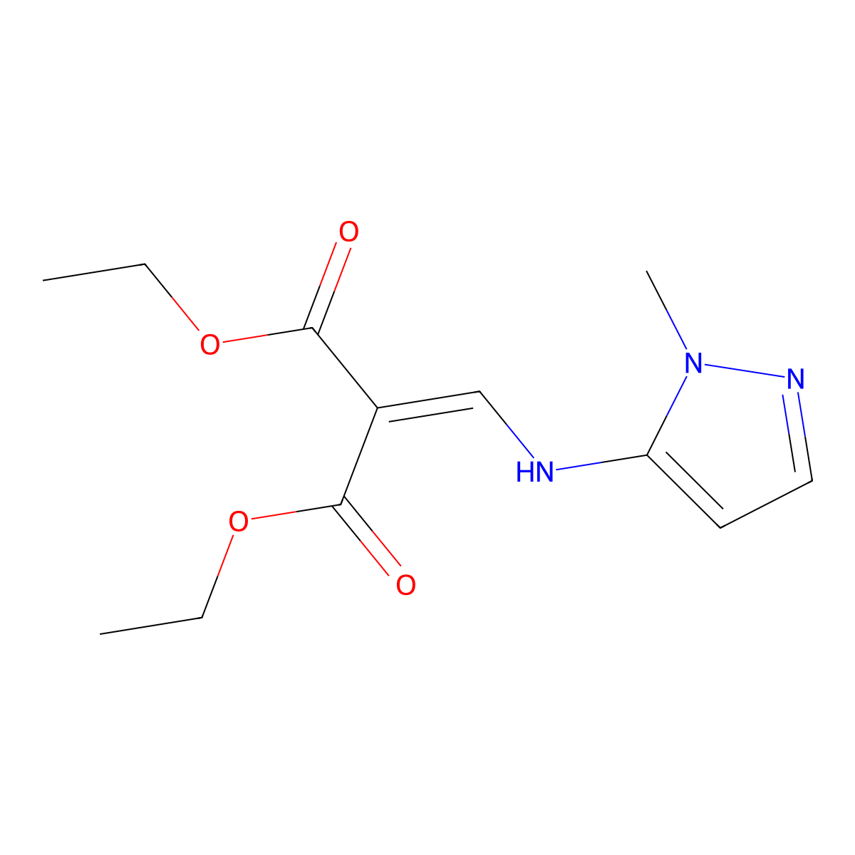Diethyl 2-([(1-methyl-1H-pyrazol-5-YL)amino]methylene)malonate molecular structure, CAS 37799-77-2