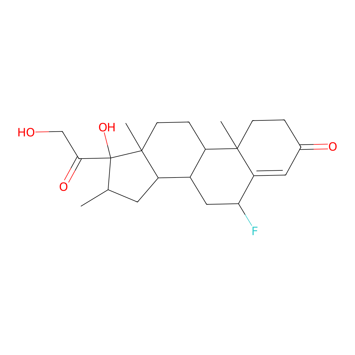 6-alpha-Fluoro-17-alpha,21-dihydroxy-16-alpha-methylpregn-4-ene-3,20-dione molecular structure, CAS 378-59-6