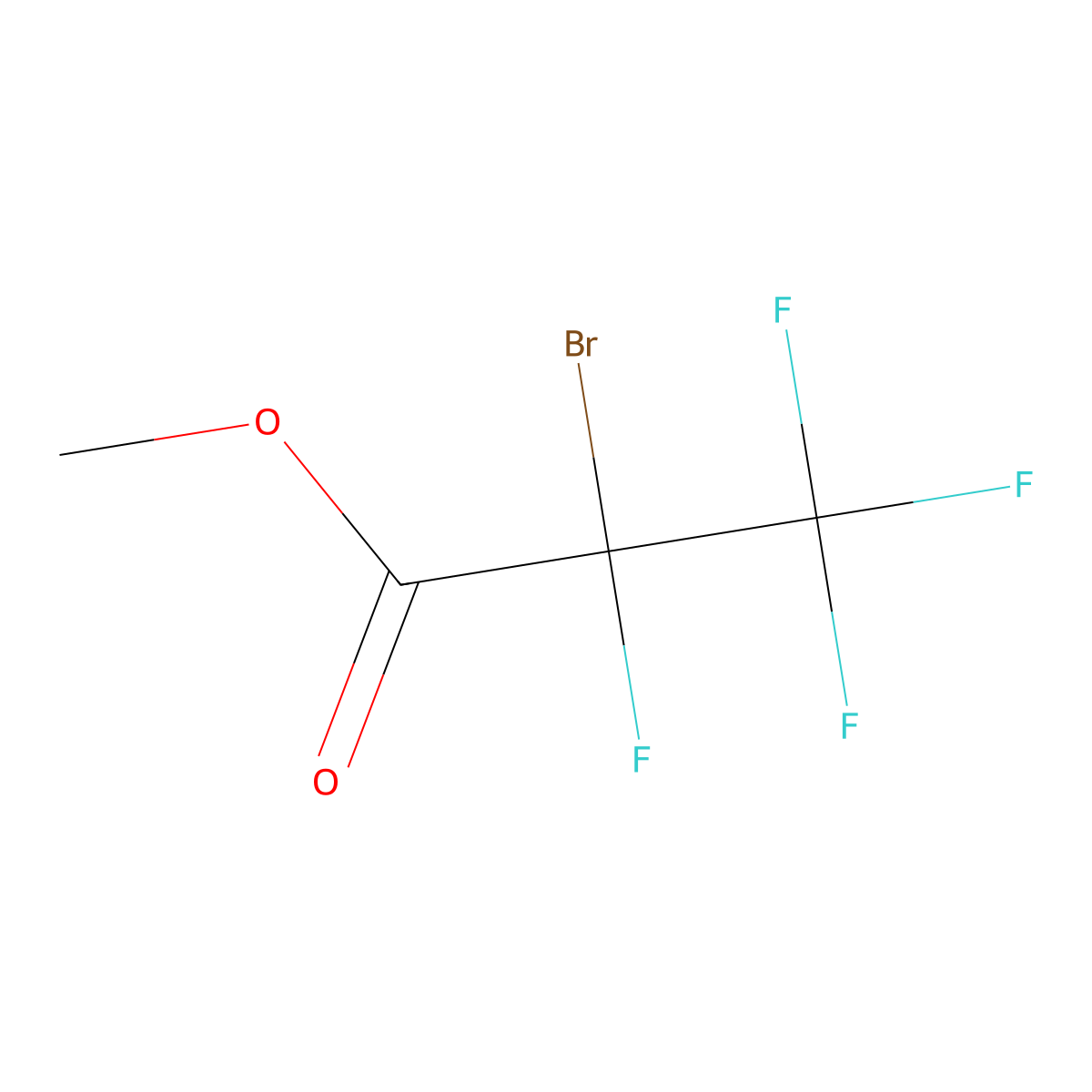 Methyl 2-bromo-2,3,3,3-tetrafluoropropanoate molecular structure, CAS 378-67-6