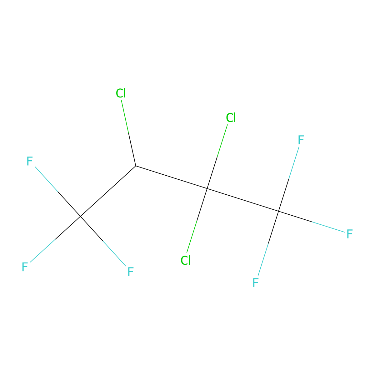 2,2,3-Trichloro-1,1,1,4,4,4-hexafluorobutane molecular structure, CAS 378-84-7