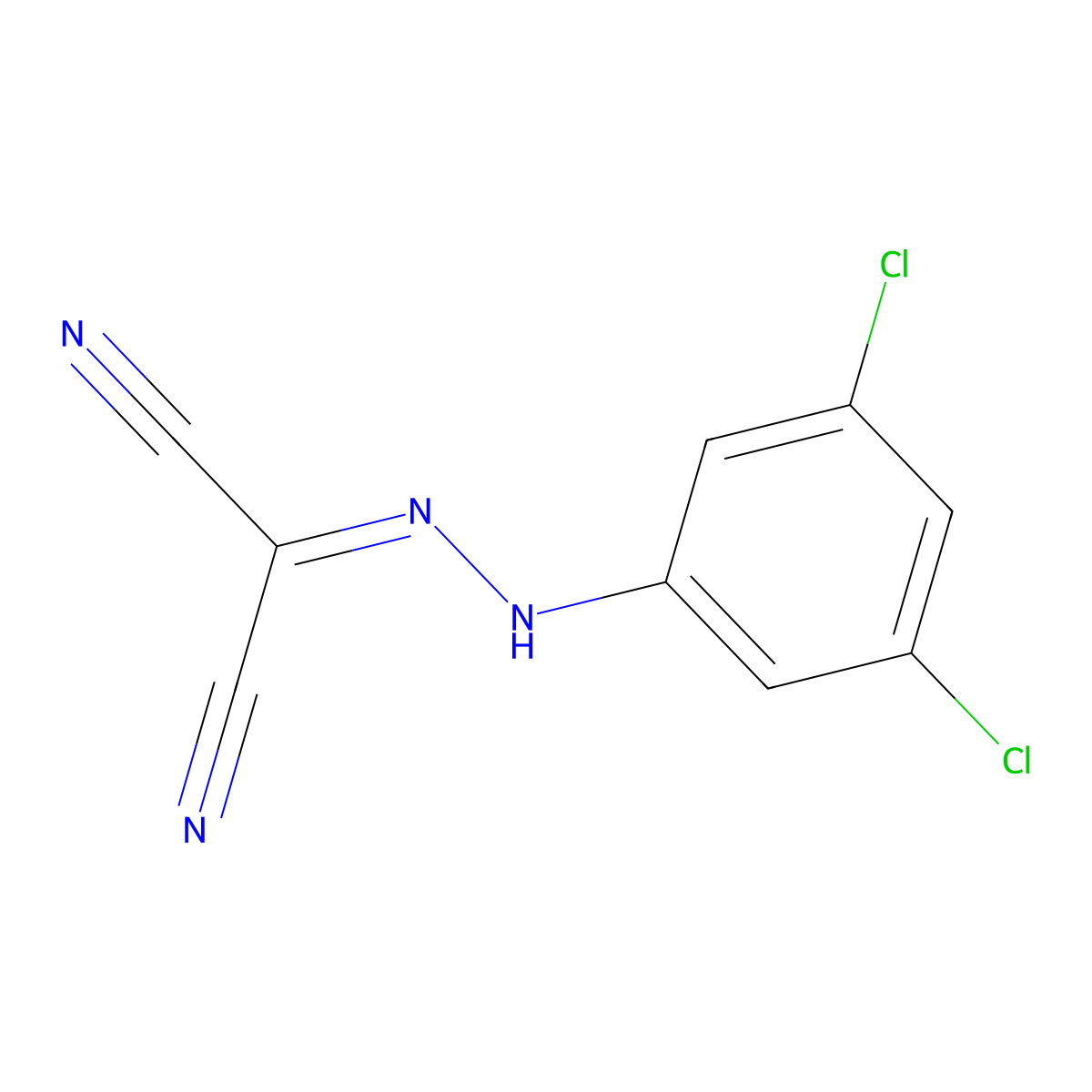 2-[2-(3,5-Dichlorophenyl)hydrazono]malononitrile molecular structure, CAS 3780-83-4