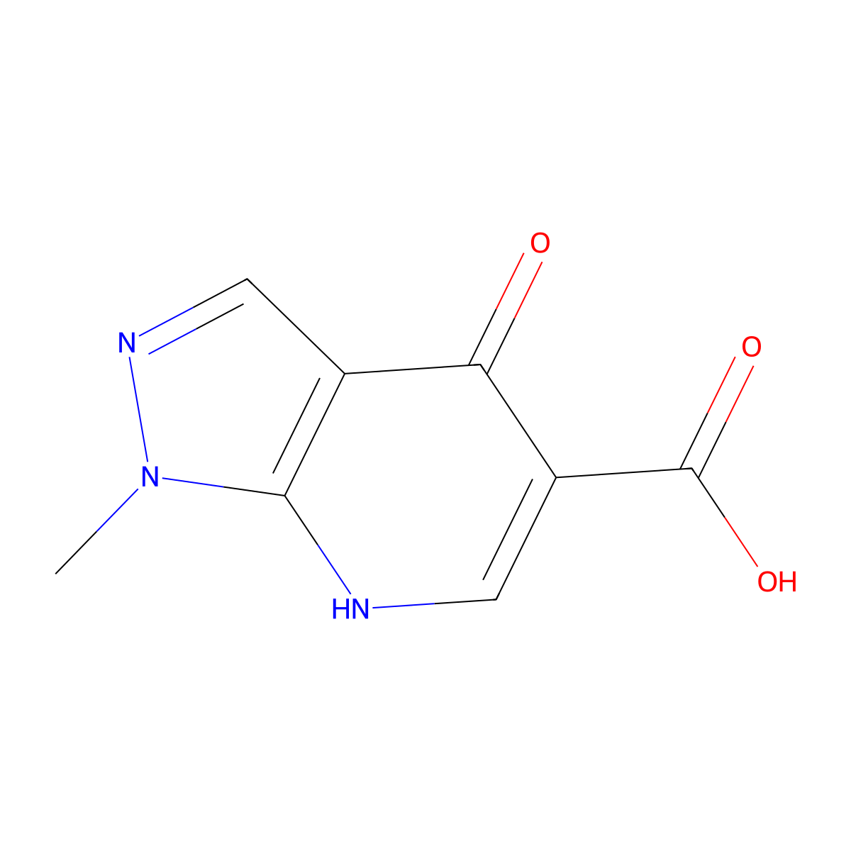 4-hydroxy-1-methyl-1H-pyrazolo[3,4-b]pyridine-5-carboxylic acid molecular structure, CAS 37800-04-7