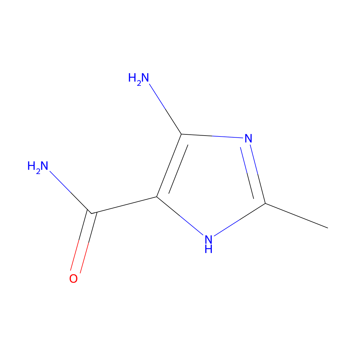 5-amino-2-methyl-1H-imidazole-4-carboxamide molecular structure, CAS 37800-98-9