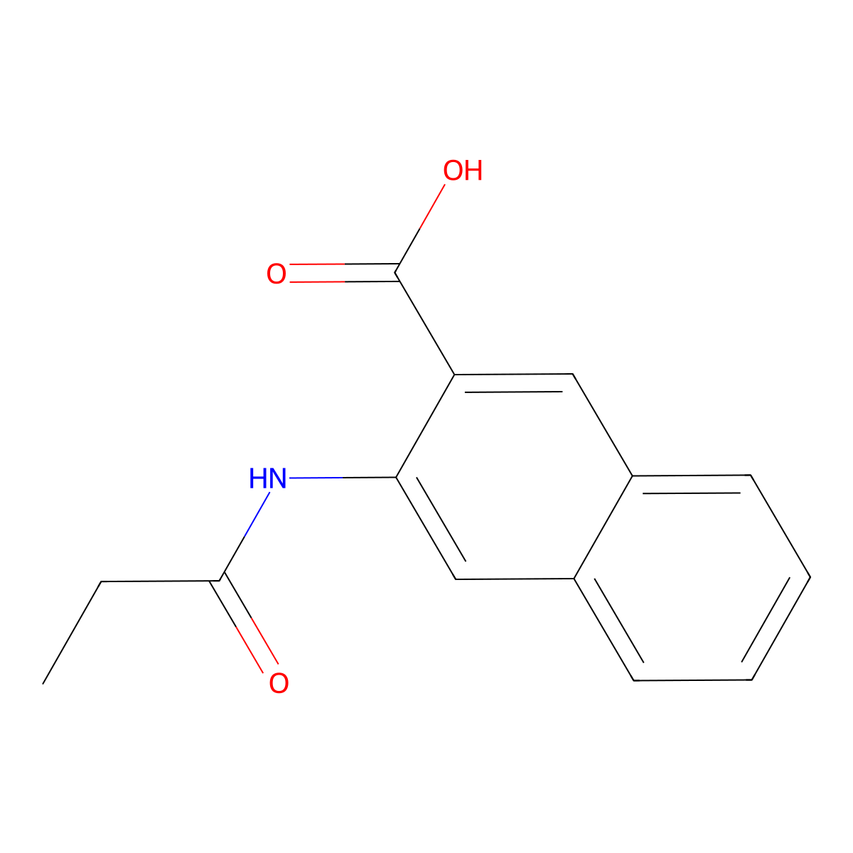 3-Propanamidonaphthalene-2-carboxylic acid molecular structure, CAS 37802-45-2