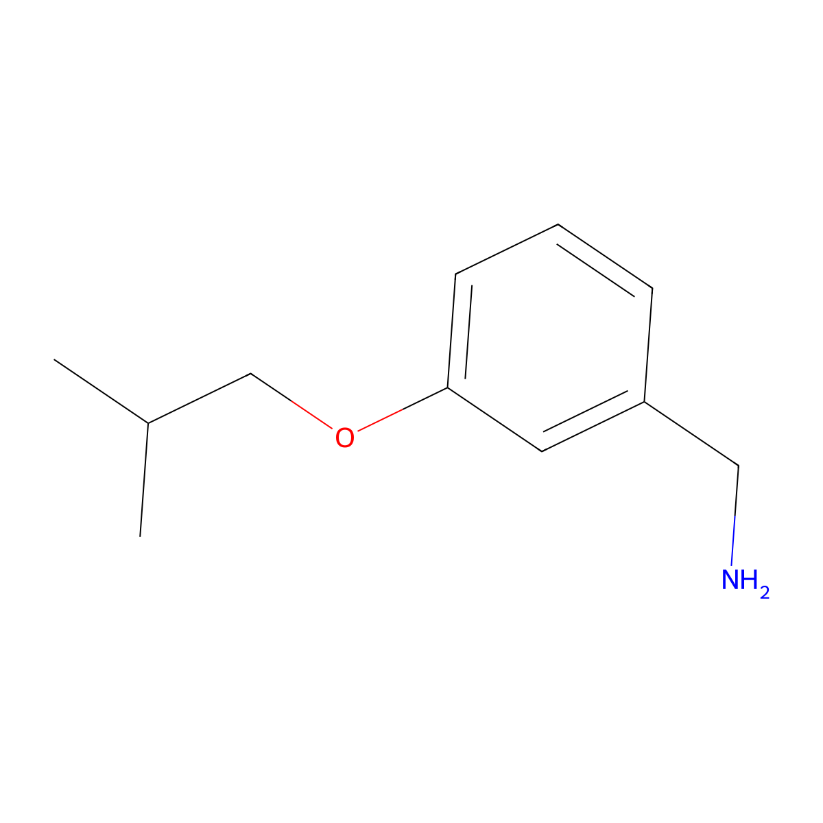 (3-(2-Methylpropoxy)phenyl)methanamine molecular structure, CAS 37806-39-6