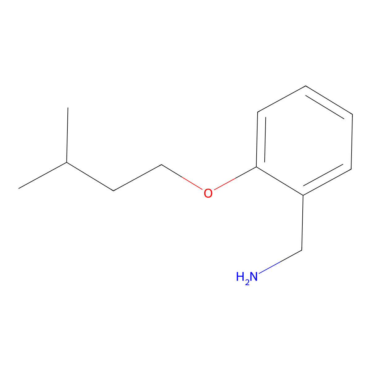 [2-(3-Methylbutoxy)phenyl]methanamine molecular structure, CAS 37806-49-8