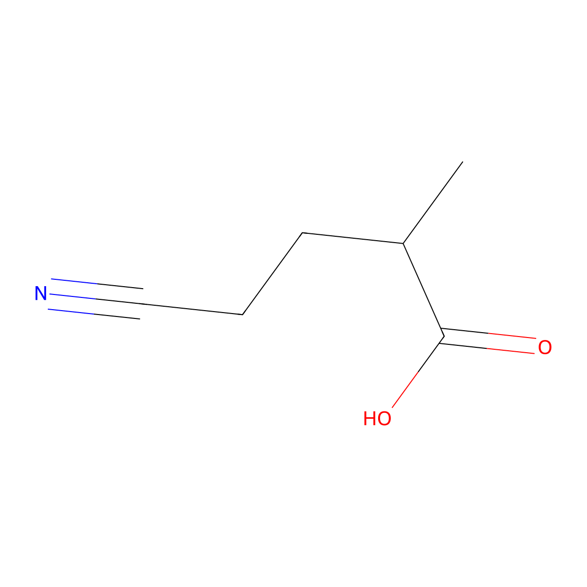 4-Cyano-2-methylbutanoic acid molecular structure, CAS 37810-29-0