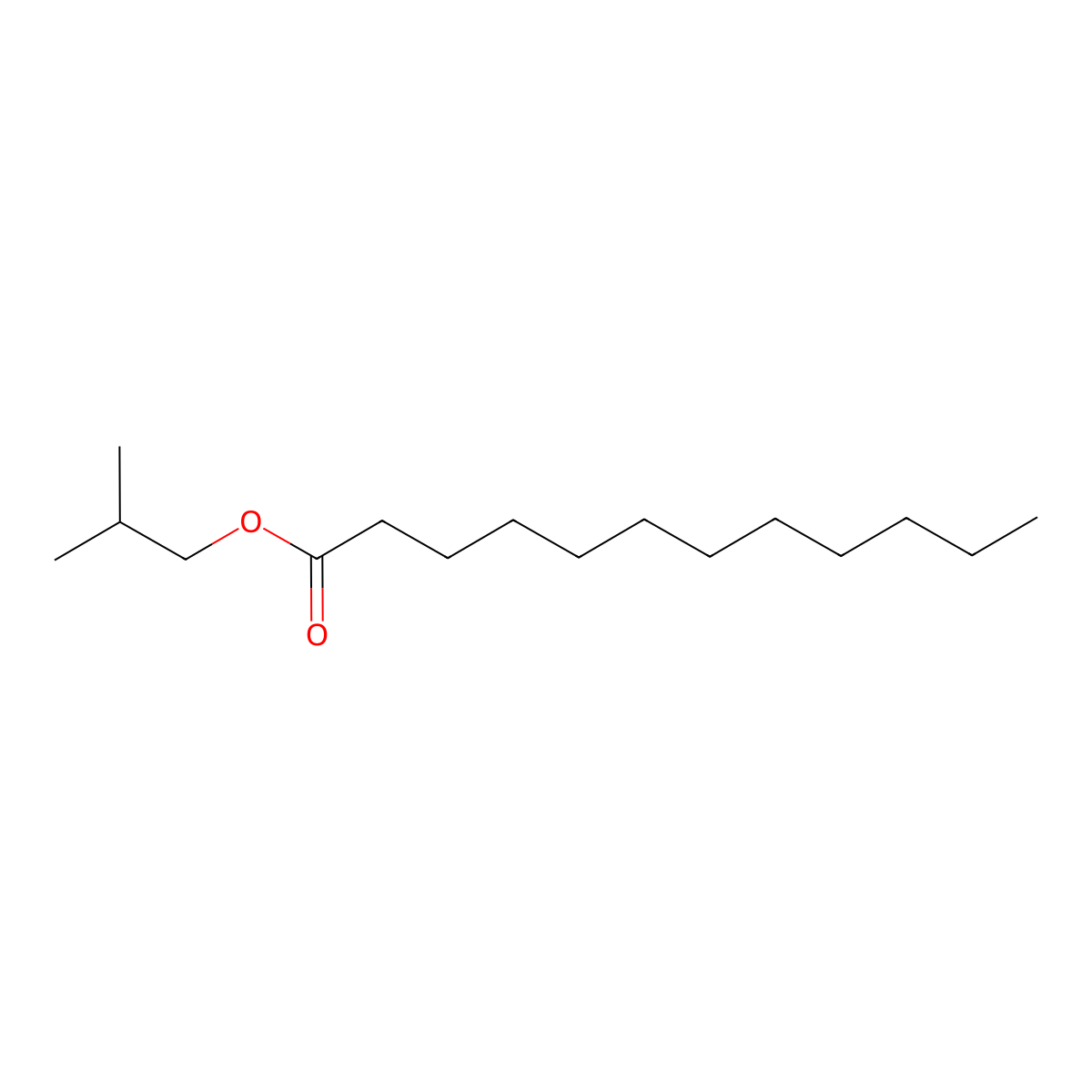 Isobutyl laurate molecular structure, CAS 37811-72-6