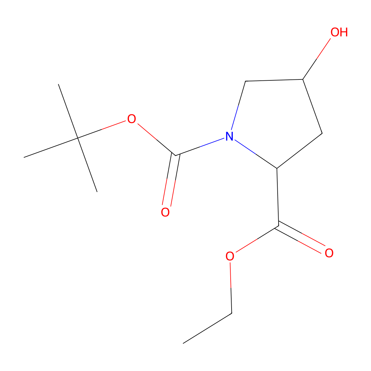 Boc-hyp-oet molecular structure, CAS 37813-30-2