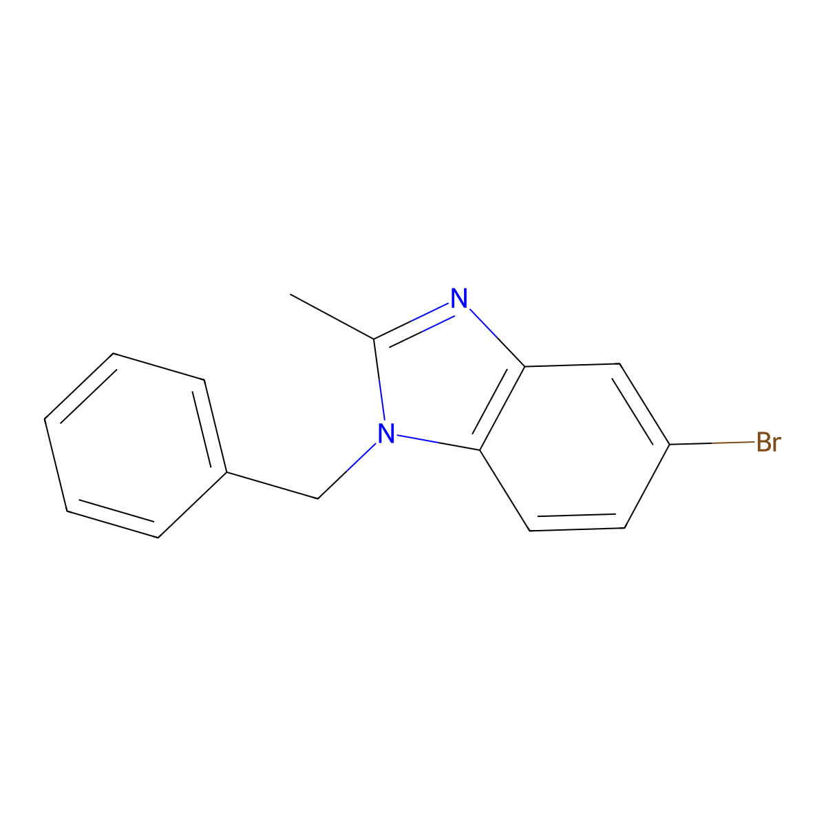 5-Bromo-2-methyl-1-(phenylmethyl)-1H-benzimidazole molecular structure, CAS 37814-07-6