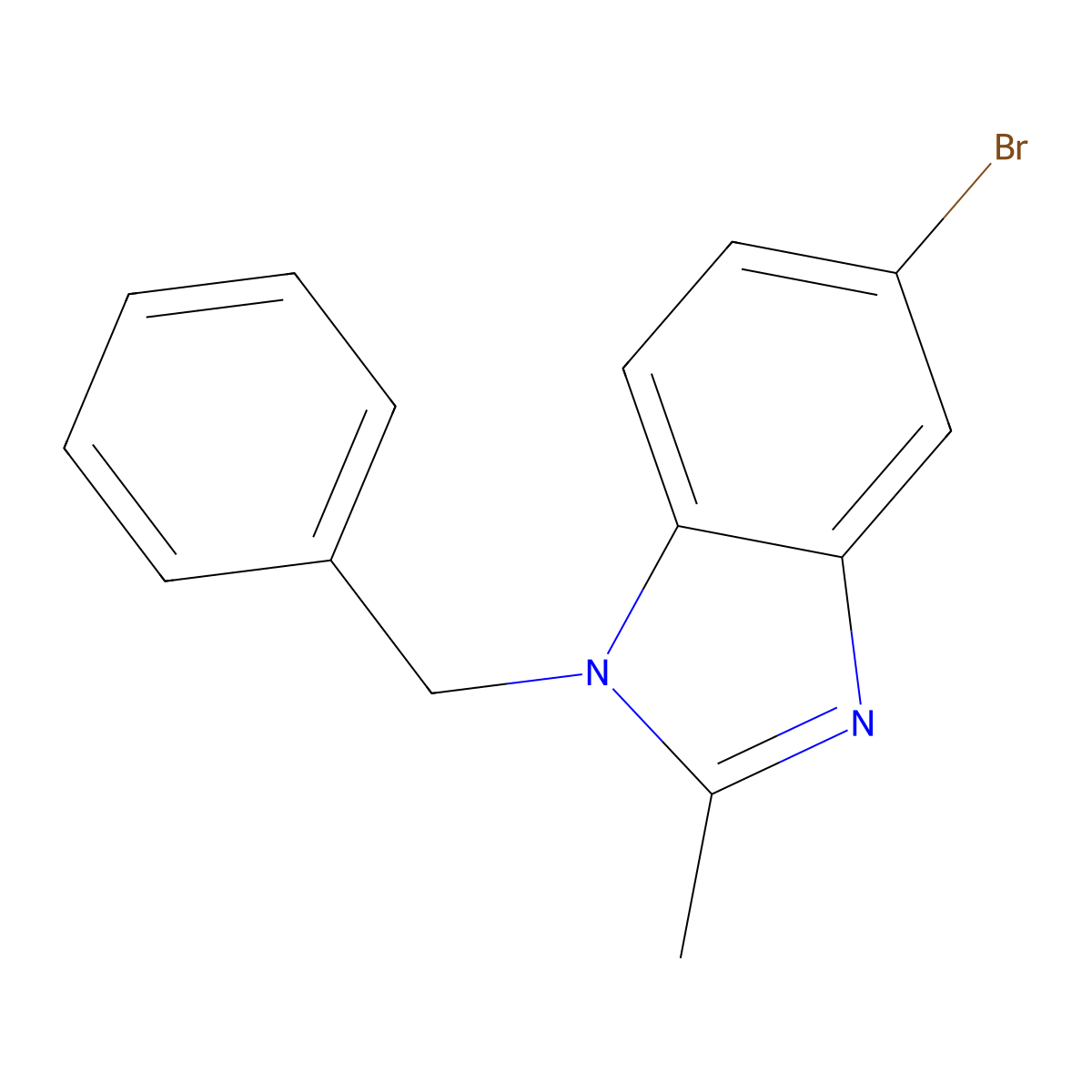 5-Bromo-2-methyl-1-(phenylmethyl)-1H-benzimidazole molecular structure, CAS 37814-07-6