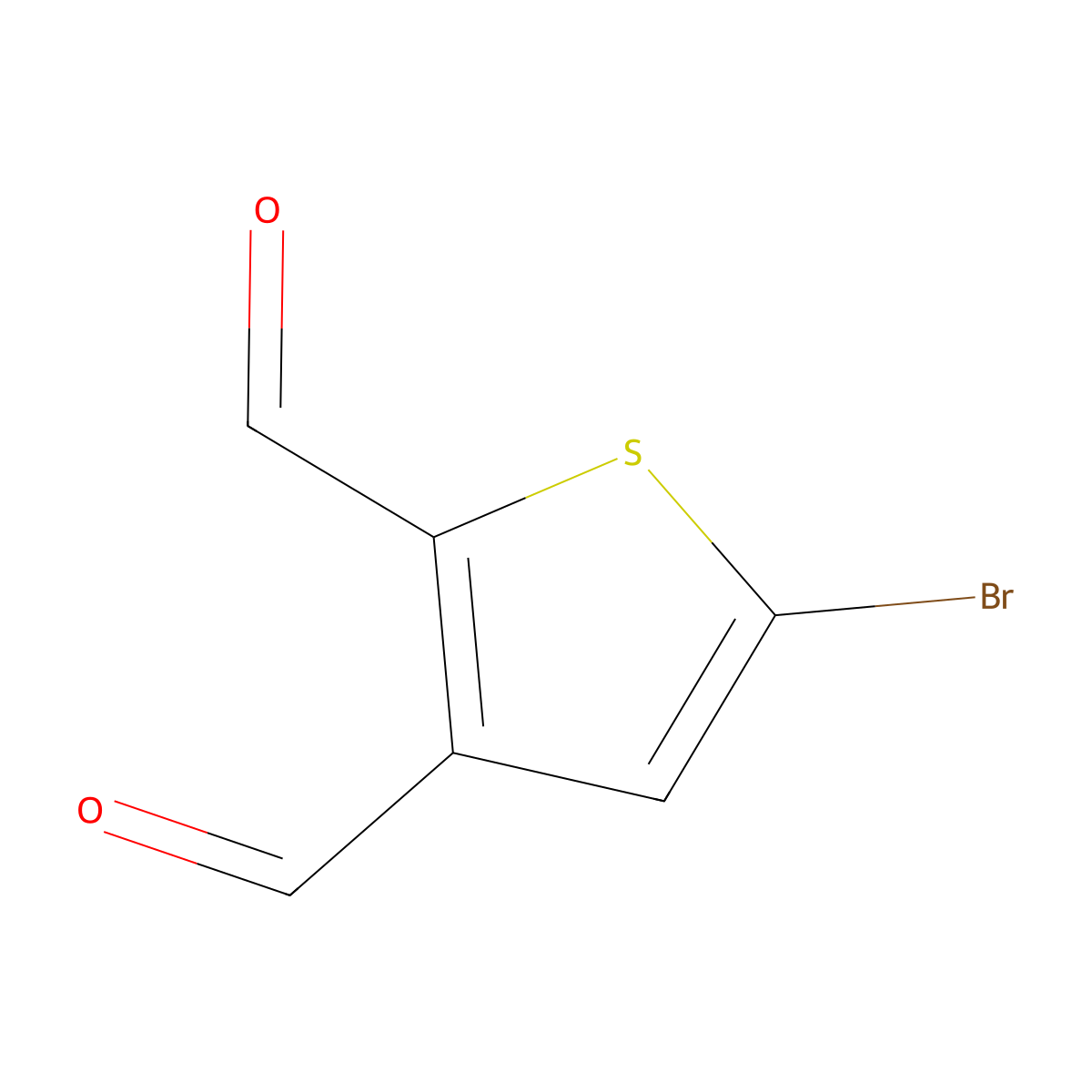 5-Bromothiophene-2,3-dicarbaldehyde molecular structure, CAS 37815-80-8