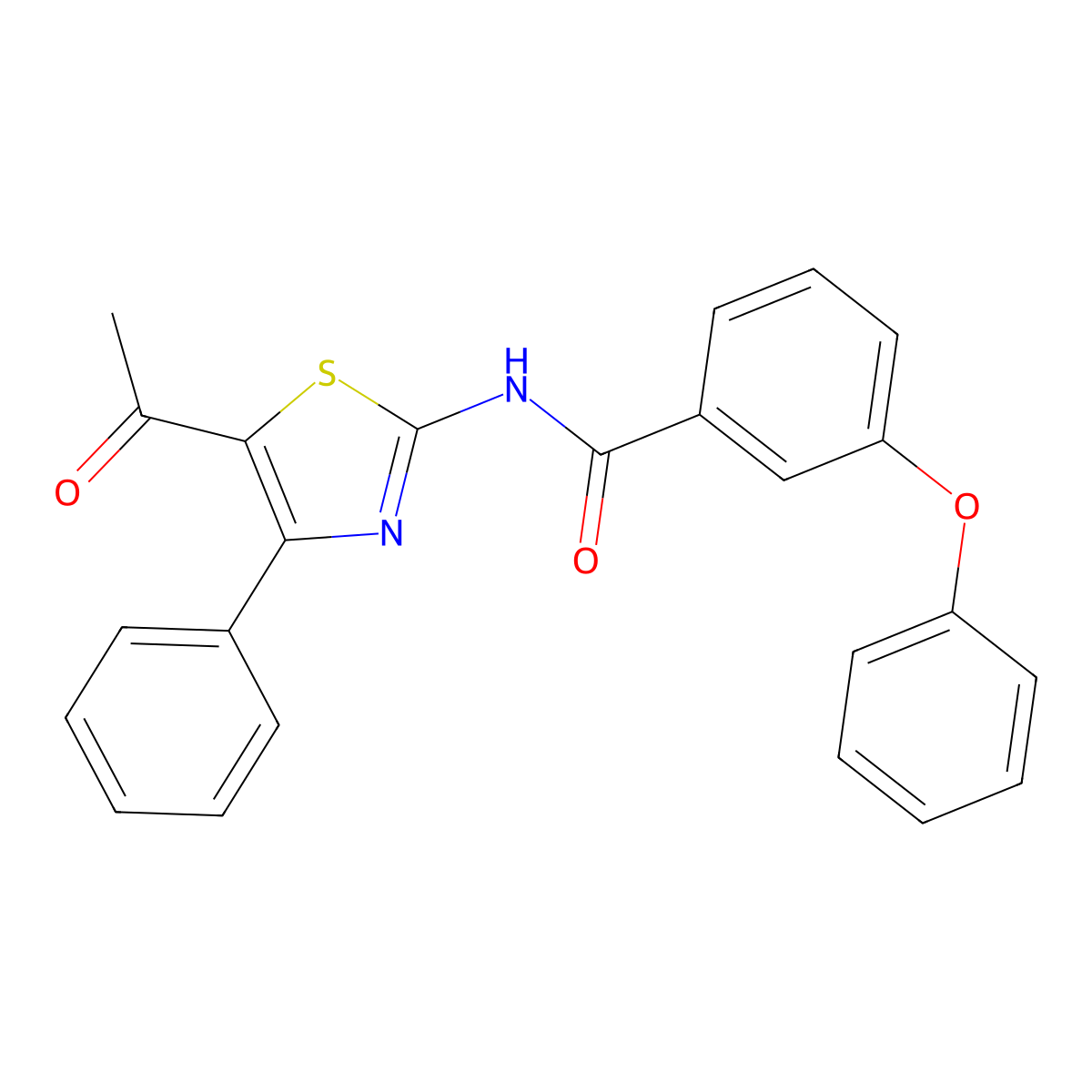 N-(5-acetyl-4-phenyl-1,3-thiazol-2-yl)-3-phenoxybenzamide molecular structure, CAS 378189-46-9