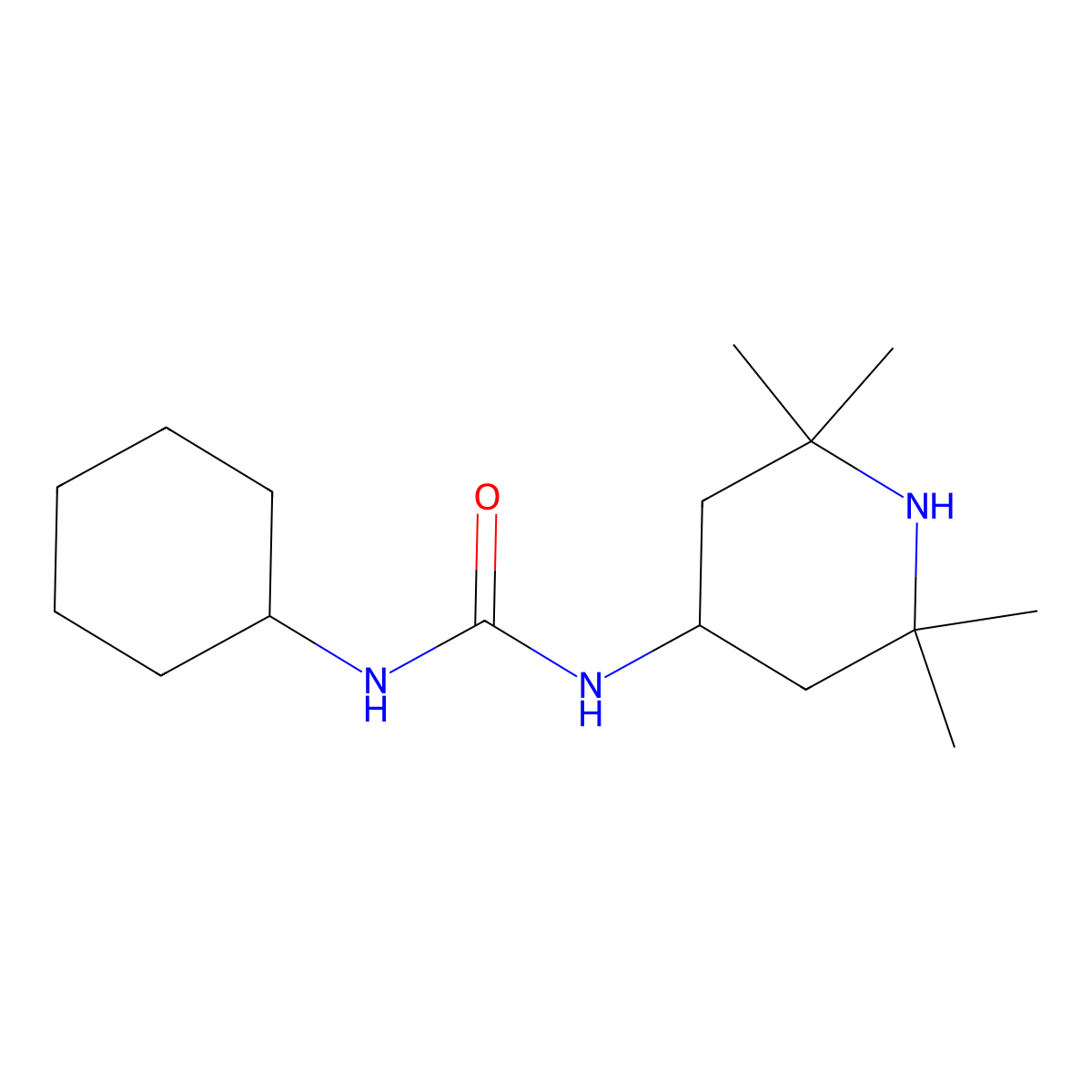 1-Cyclohexyl-3-(2,2,6,6-tetramethylpiperidin-4-yl)urea molecular structure, CAS 37819-91-3