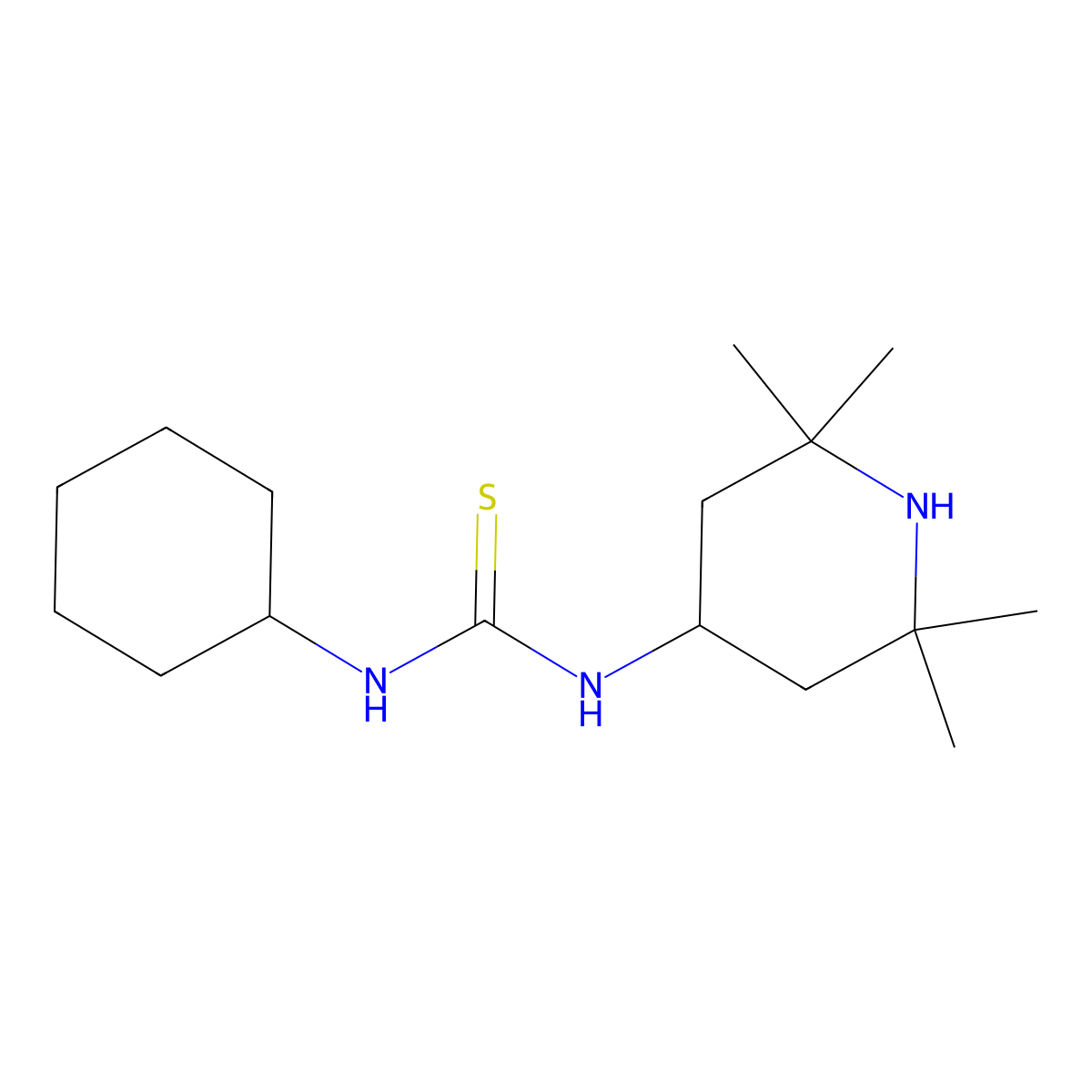 1-Cyclohexyl-3-(2,2,6,6-tetramethylpiperidin-4-yl)thiourea molecular structure, CAS 37819-93-5