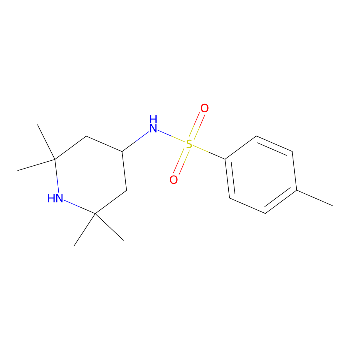 4-methyl-N-(2,2,6,6-tetramethylpiperidin-4-yl)benzenesulfonamide molecular structure, CAS 37819-94-6