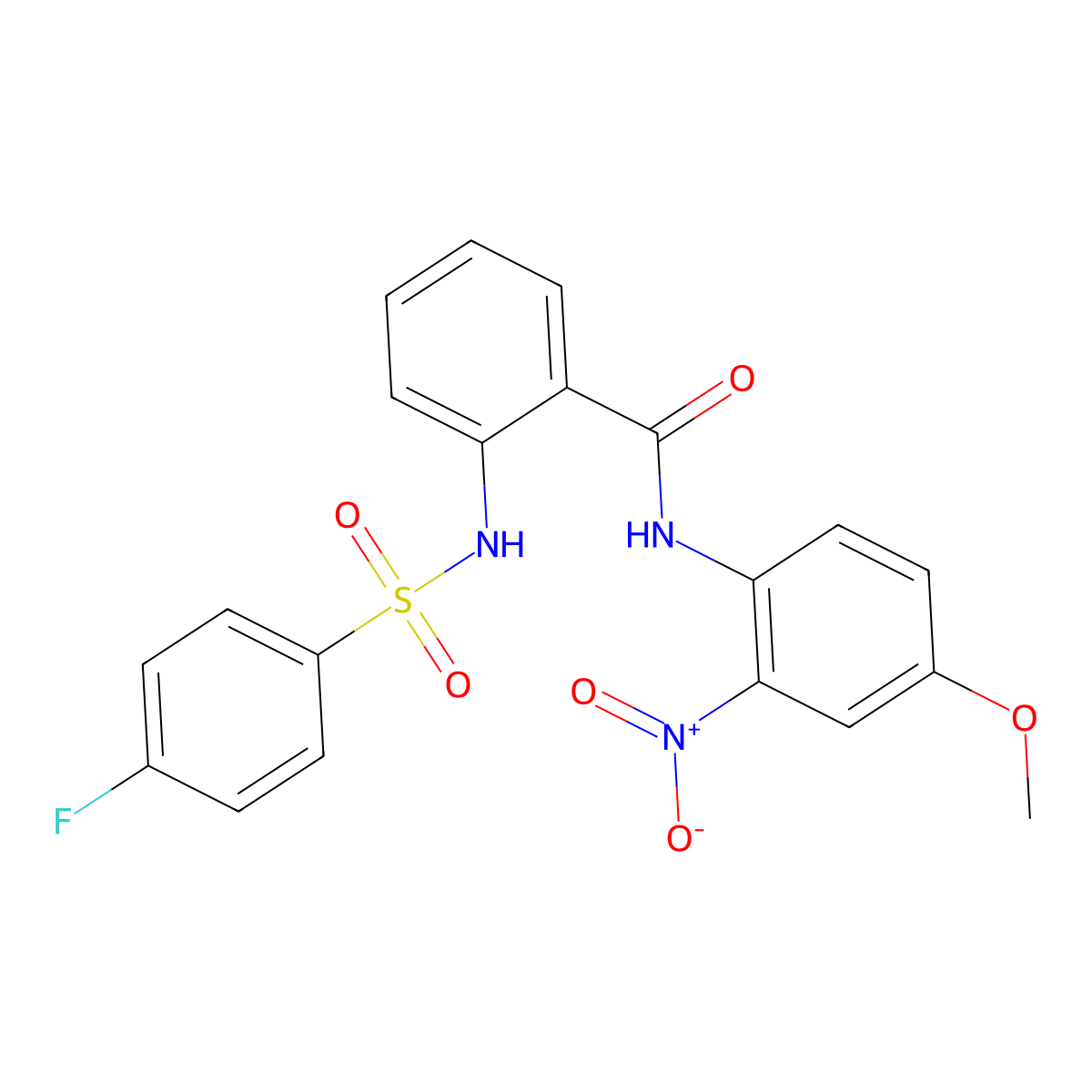 2-(4-fluorobenzenesulfonamido)-N-(4-methoxy-2-nitrophenyl)benzamide molecular structure, CAS 378192-32-6