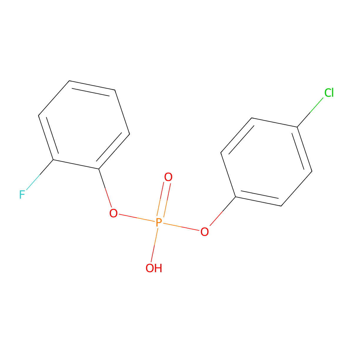 (4-Chlorophenyl) (2-fluorophenyl) hydrogen phosphate molecular structure, CAS 378193-41-0