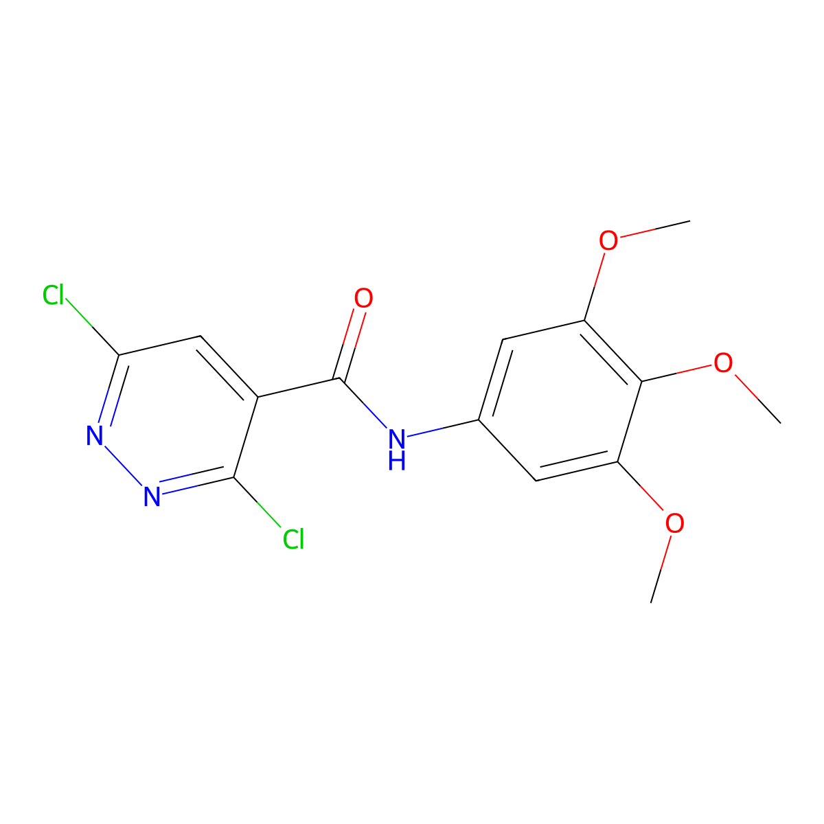 3,6-dichloro-N-(3,4,5-trimethoxyphenyl)pyridazine-4-carboxamide molecular structure, CAS 378195-19-8