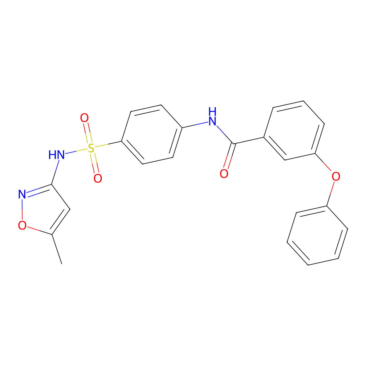 N-{4-[(5-methyl-1,2-oxazol-3-yl)sulfamoyl]phenyl}-3-phenoxybenzamide molecular structure, CAS 378195-68-7