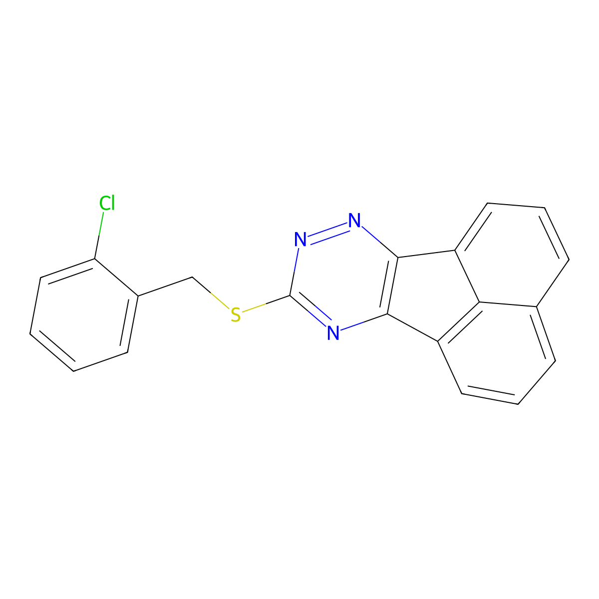 9-[(2-Chlorobenzyl)sulfanyl]acenaphtho[1,2-e][1,2,4]triazine molecular structure, CAS 378196-39-5