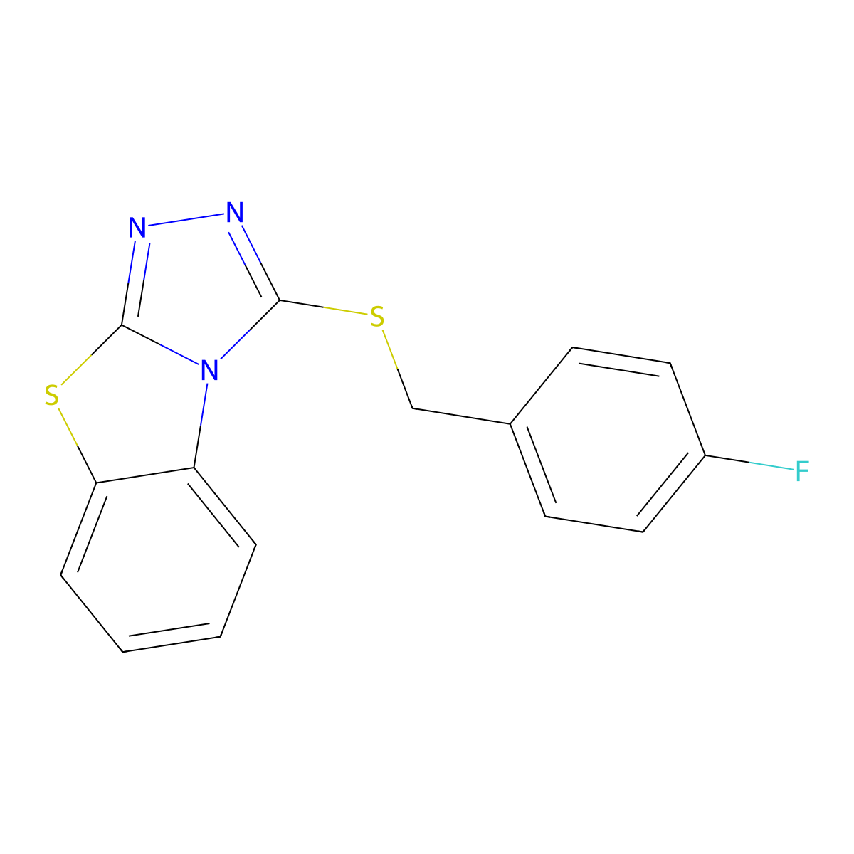 3-[(4-Fluorobenzyl)sulfanyl][1,2,4]triazolo[3,4-b][1,3]benzothiazole molecular structure, CAS 378196-67-9