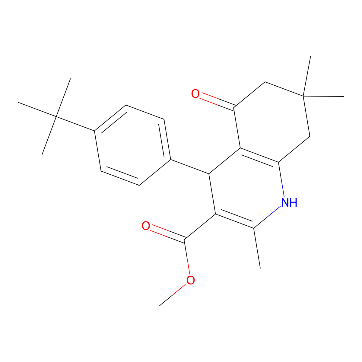 Methyl 4-(4-tert-butylphenyl)-2,7,7-trimethyl-5-oxo-1,4,6,8-tetrahydroquinoline-3-carboxylate molecular structure, CAS 378196-91-9