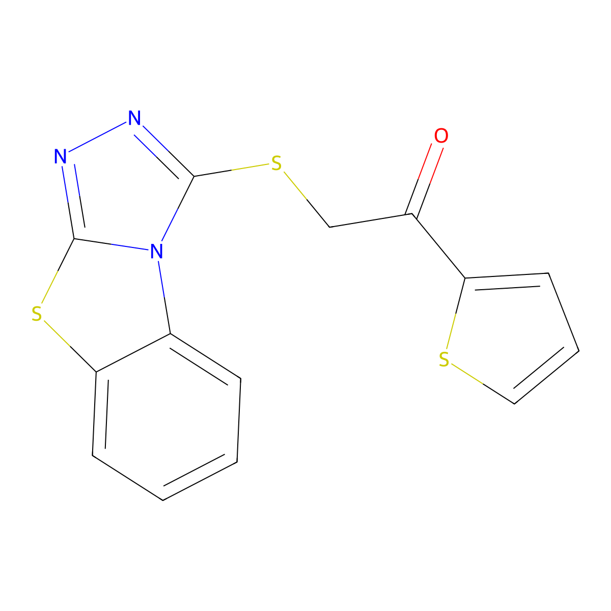 1-(2-Thienyl)-2-([1,2,4]triazolo[3,4-b][1,3]benzothiazol-3-ylsulfanyl)ethanone molecular structure, CAS 378197-06-9