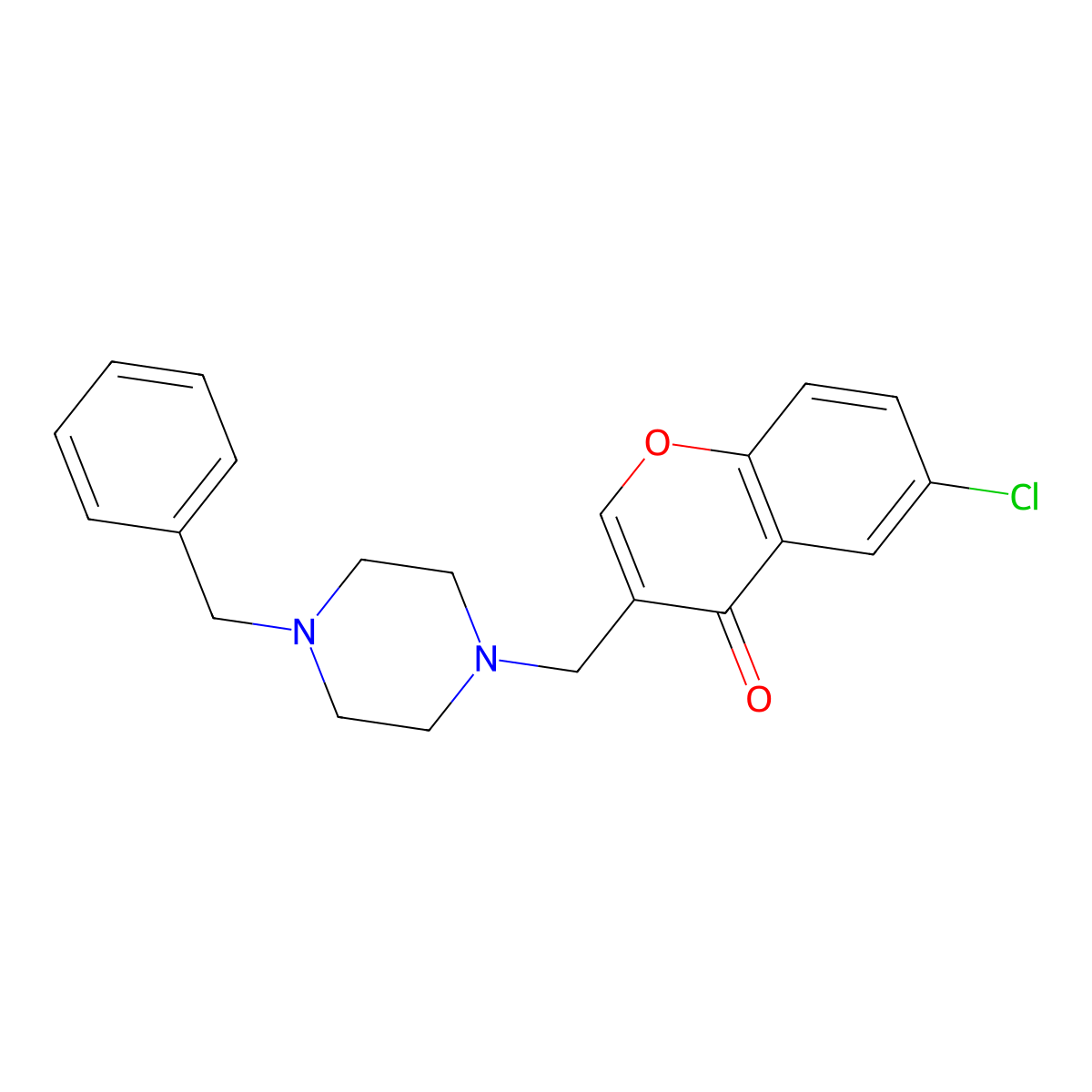 3-[(4-Benzylpiperazin-1-yl)methyl]-6-chlorochromen-4-one molecular structure, CAS 378199-74-7