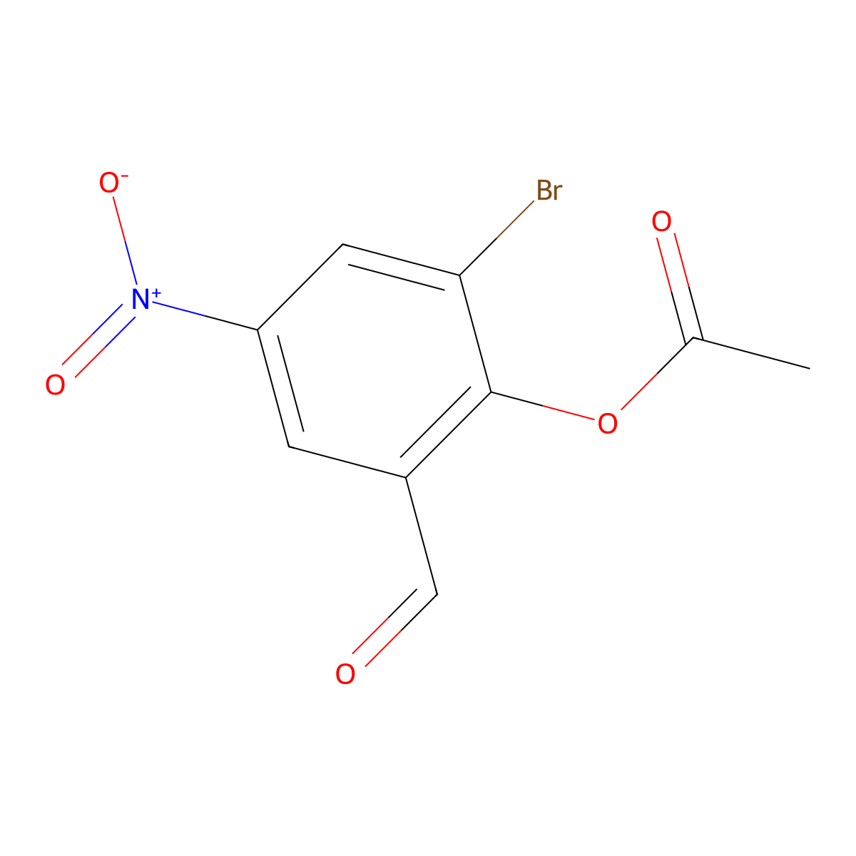 2-Bromo-6-formyl-4-nitrophenyl acetate molecular structure, CAS 378201-40-2