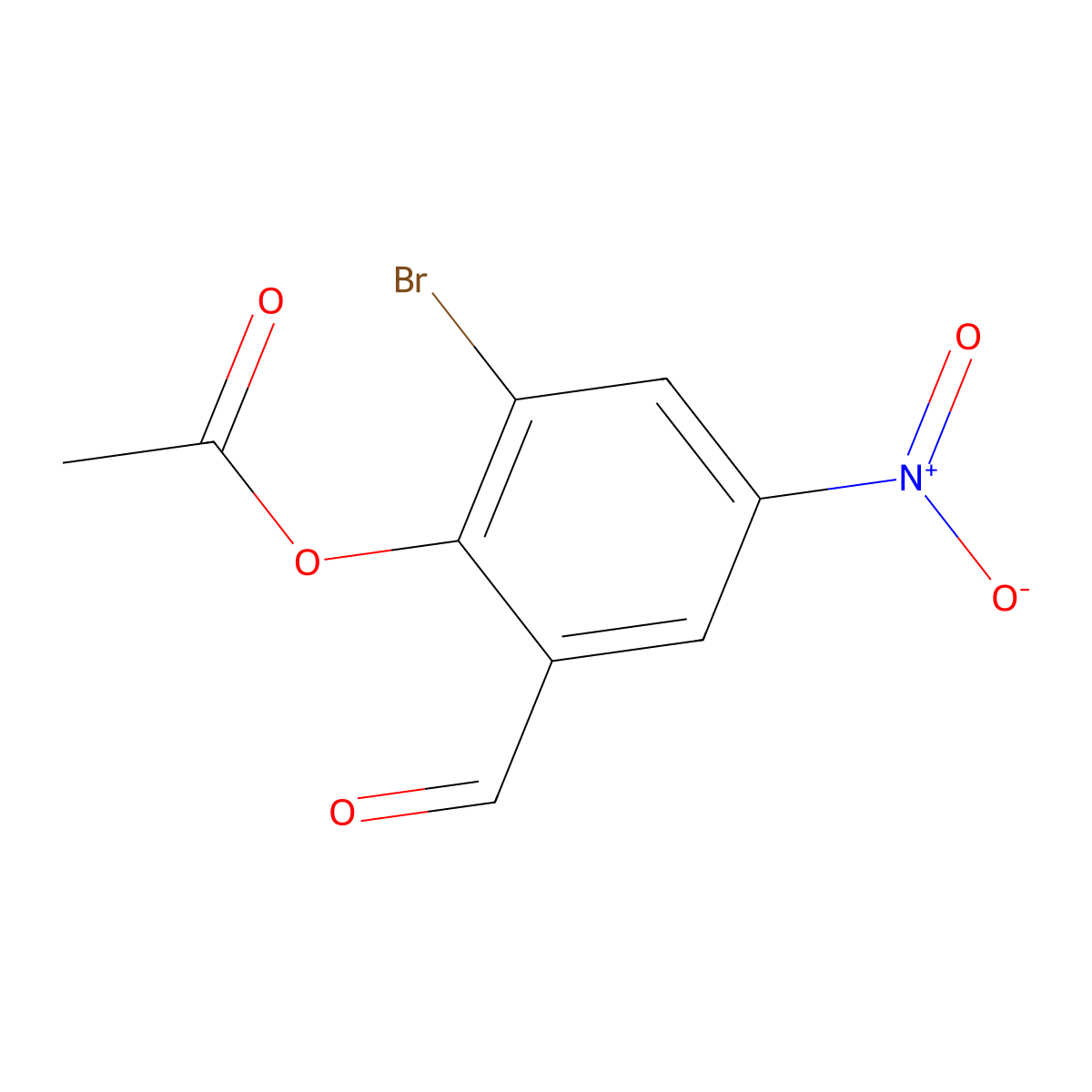 2-Bromo-6-formyl-4-nitrophenyl acetate molecular structure, CAS 378201-40-2