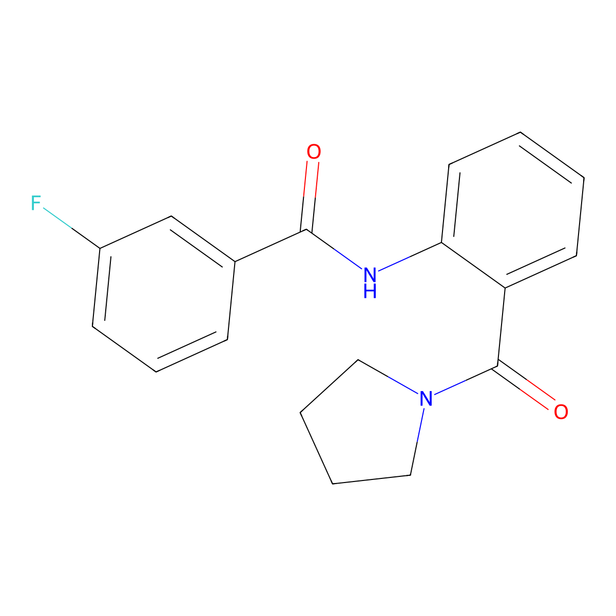 3-fluoro-N-[2-(pyrrolidine-1-carbonyl)phenyl]benzamide molecular structure, CAS 378201-48-0