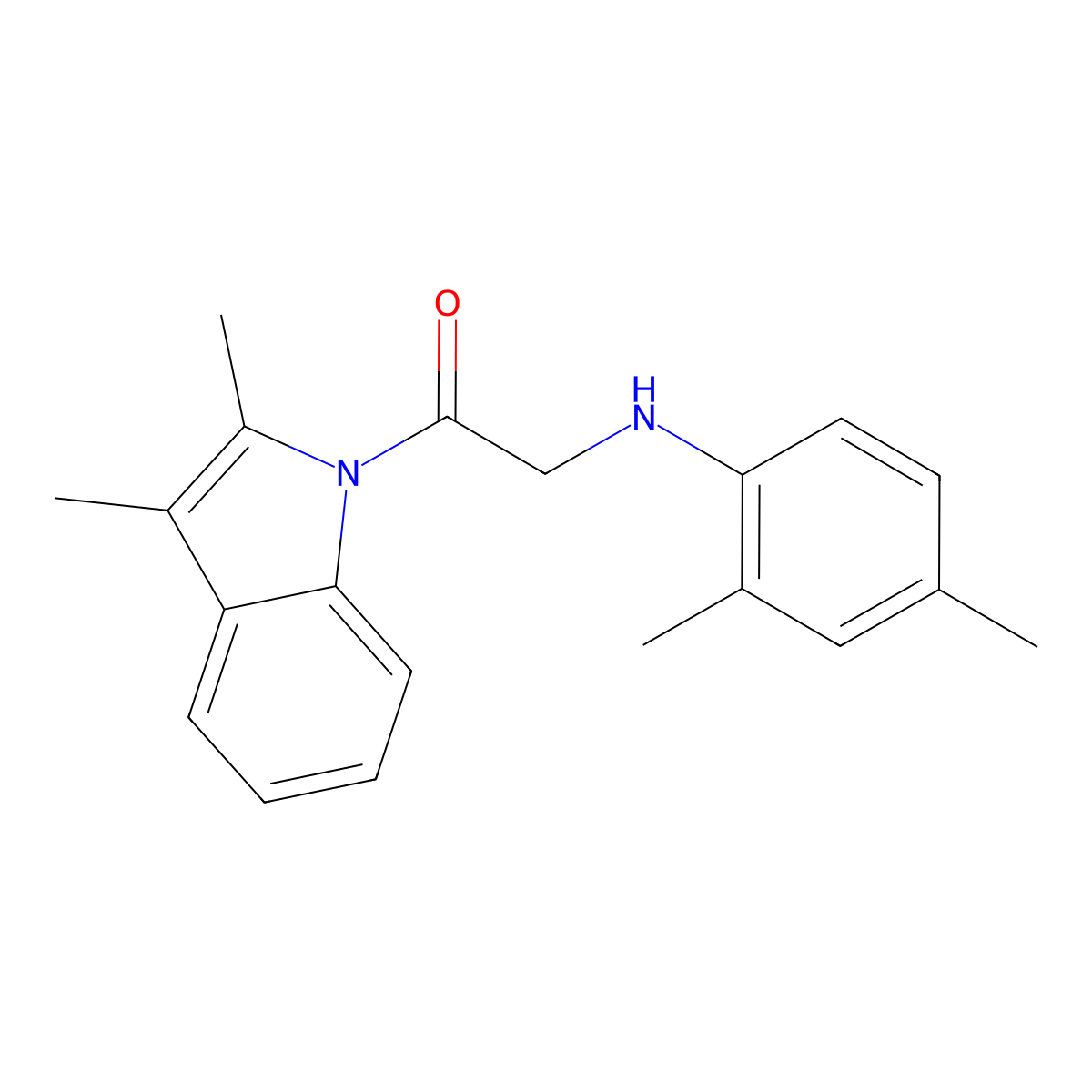 2-(2,4-Dimethylanilino)-1-(2,3-dimethylindol-1-yl)ethanone molecular structure, CAS 378202-53-0