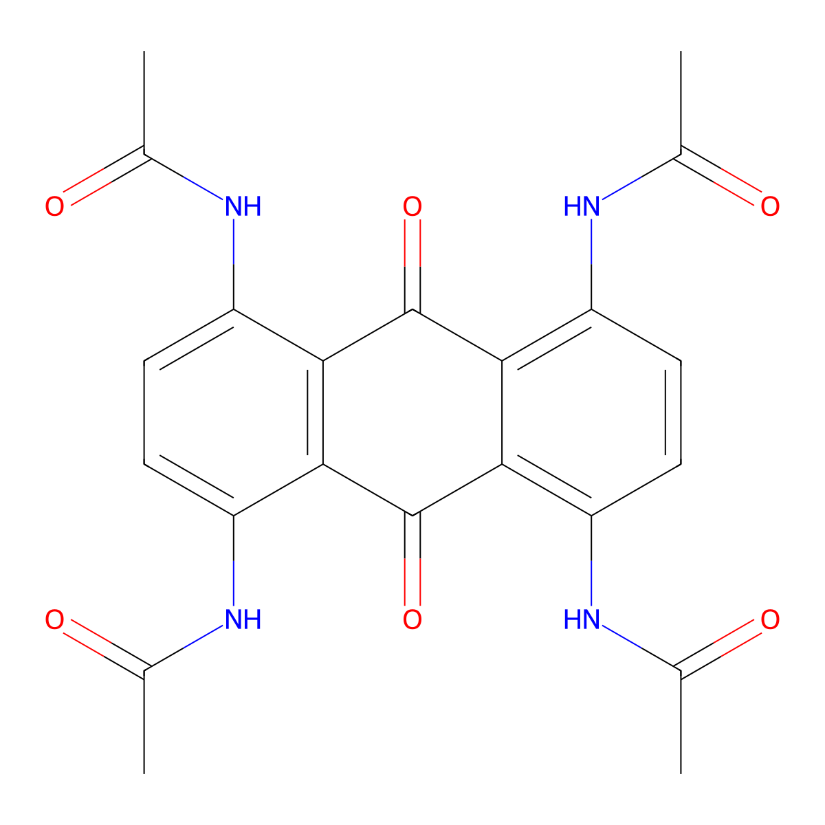 N-(4,5,8-triacetamido-9,10-dioxoanthracen-1-yl)acetamide molecular structure, CAS 378202-91-6