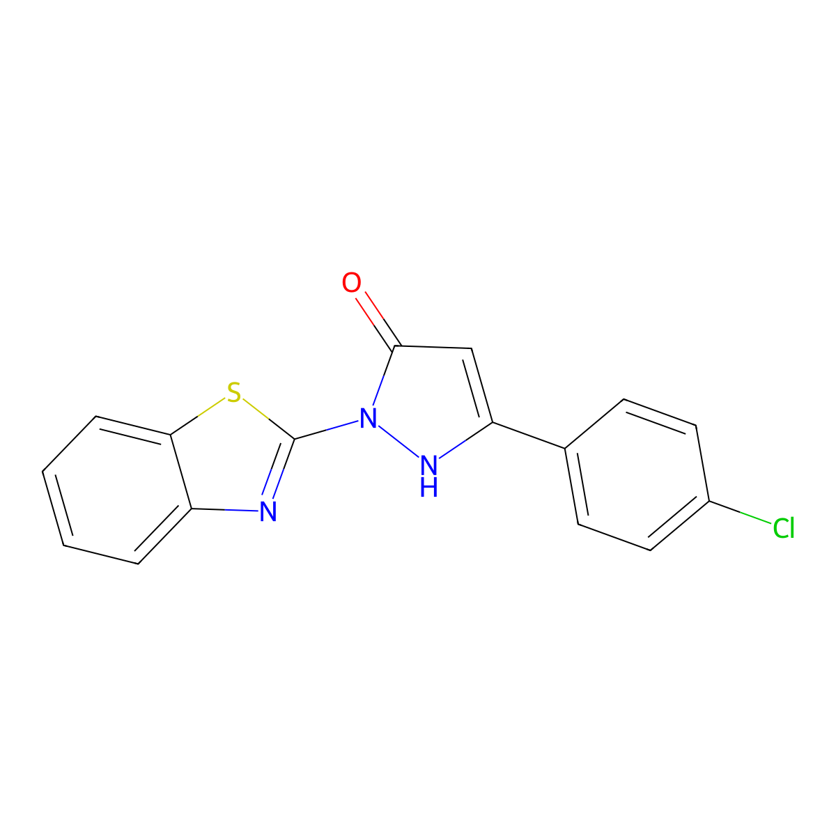 1-(1,3-benzothiazol-2-yl)-3-(4-chlorophenyl)-1H-pyrazol-5-ol molecular structure, CAS 378203-46-4