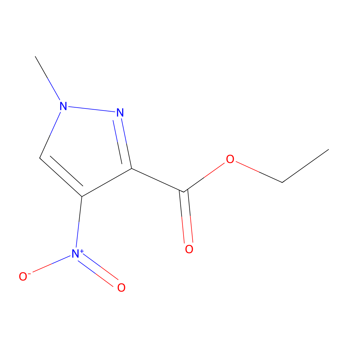 ethyl 1-methyl-4-nitro-1H-pyrazole-3-carboxylate molecular structure, CAS 378203-86-2