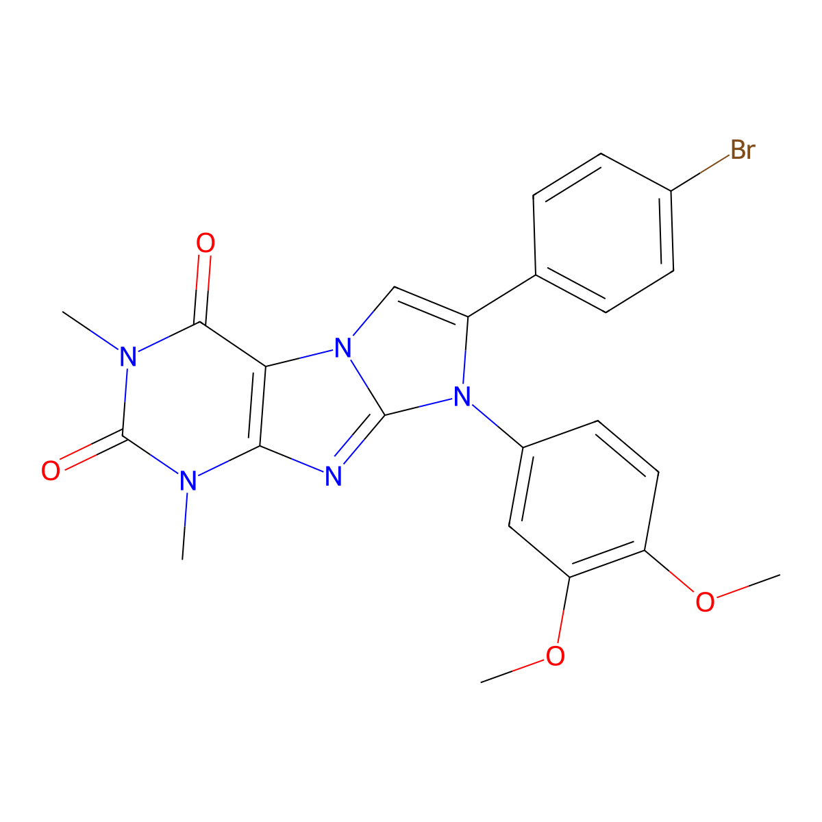 7-(4-Bromophenyl)-6-(3,4-dimethoxyphenyl)-2,4-dimethylpurino[7,8-a]imidazole-1,3-dione molecular structure, CAS 378204-63-8