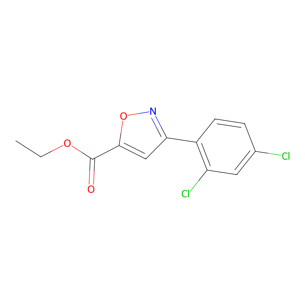 Ethyl 3-(2,4-dichlorophenyl)isoxazole-5-carboxylate molecular structure, CAS 378205-20-0