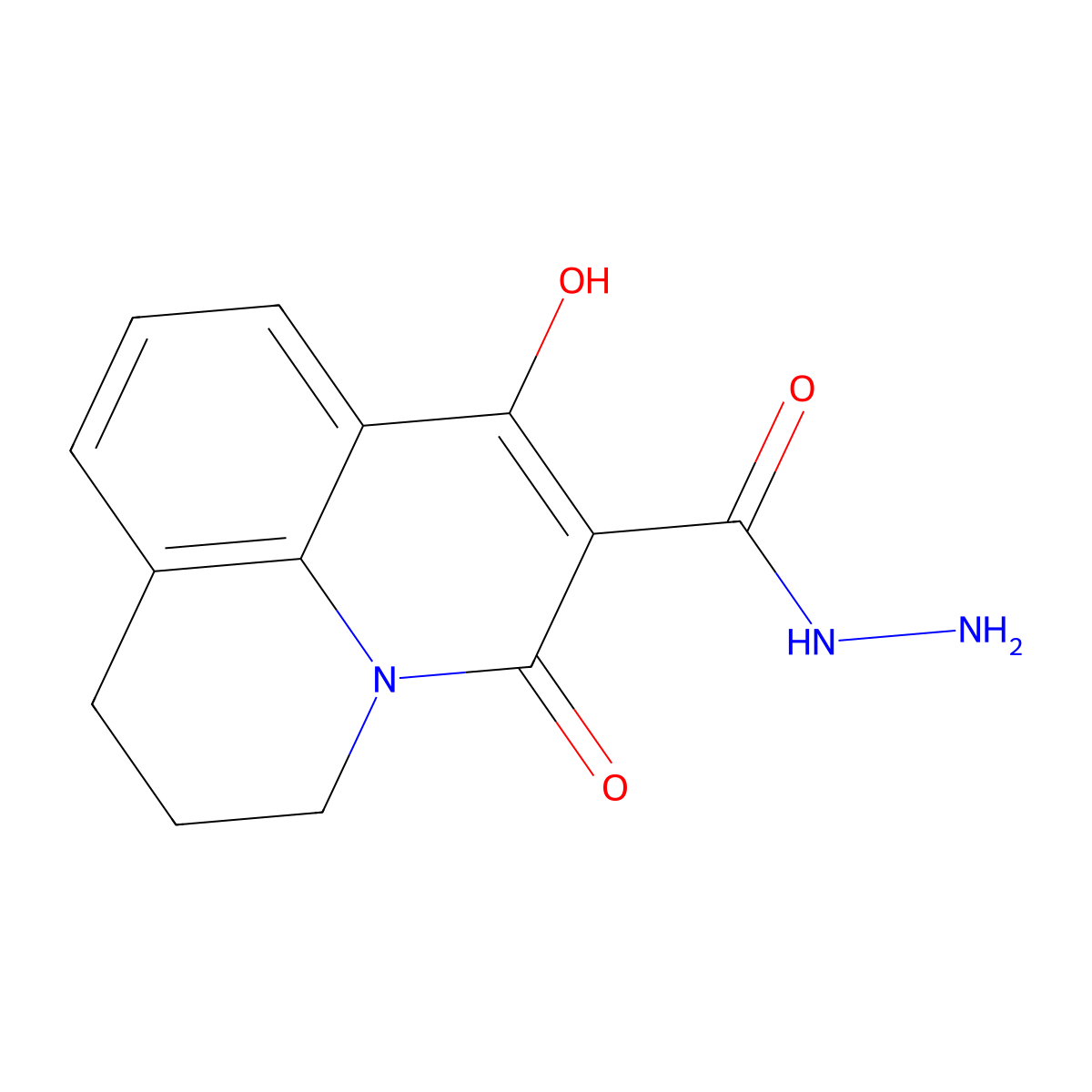 7-hydroxy-5-oxo-2,3-dihydro-1H,5H-pyrido[3,2,1-ij]quinoline-6-carbohydrazide molecular structure, CAS 378205-41-5