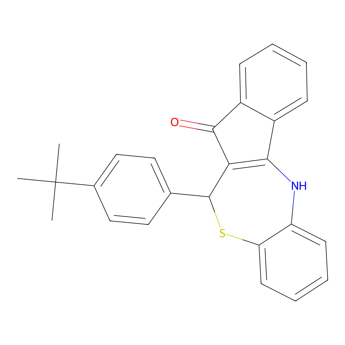 11-(4-Tert-butylphenyl)-5,11-dihydroindeno[2,1-c][1,5]benzothiazepin-12-one molecular structure, CAS 378205-70-0
