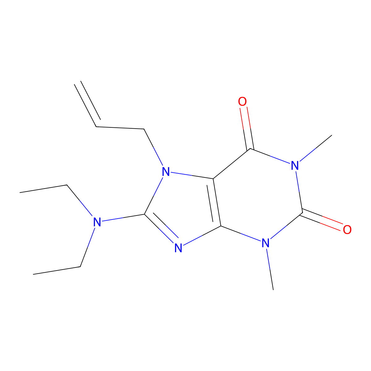 8-(Diethylamino)-1,3-dimethyl-7-prop-2-enylpurine-2,6-dione molecular structure, CAS 378206-16-7