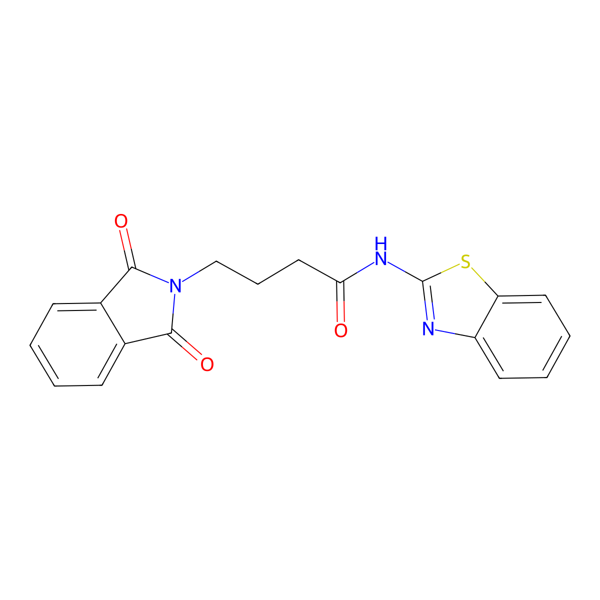 N-(1,3-benzothiazol-2-yl)-4-(1,3-dioxoisoindol-2-yl)butanamide molecular structure, CAS 378206-92-9