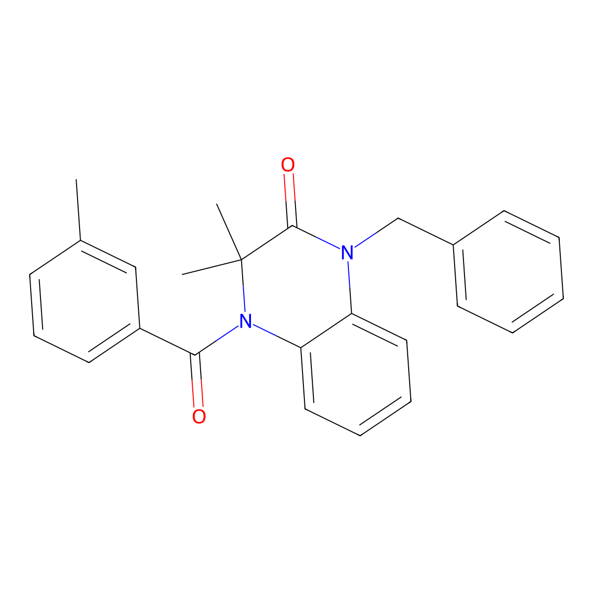 1-Benzyl-3,3-dimethyl-4-(3-methylbenzoyl)quinoxalin-2-one molecular structure, CAS 378207-03-5